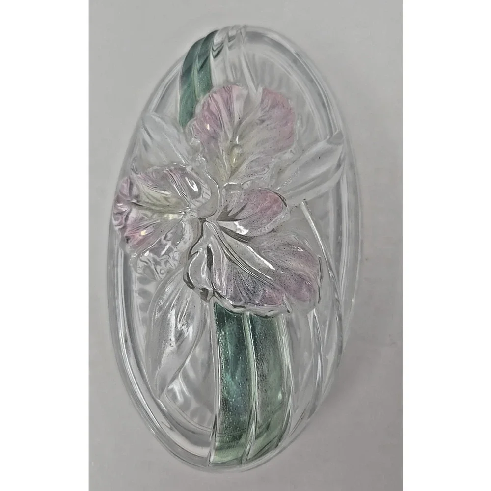 Studio Nova Japan iris Delight Oval candy Dish 7” Frosted Iris U25